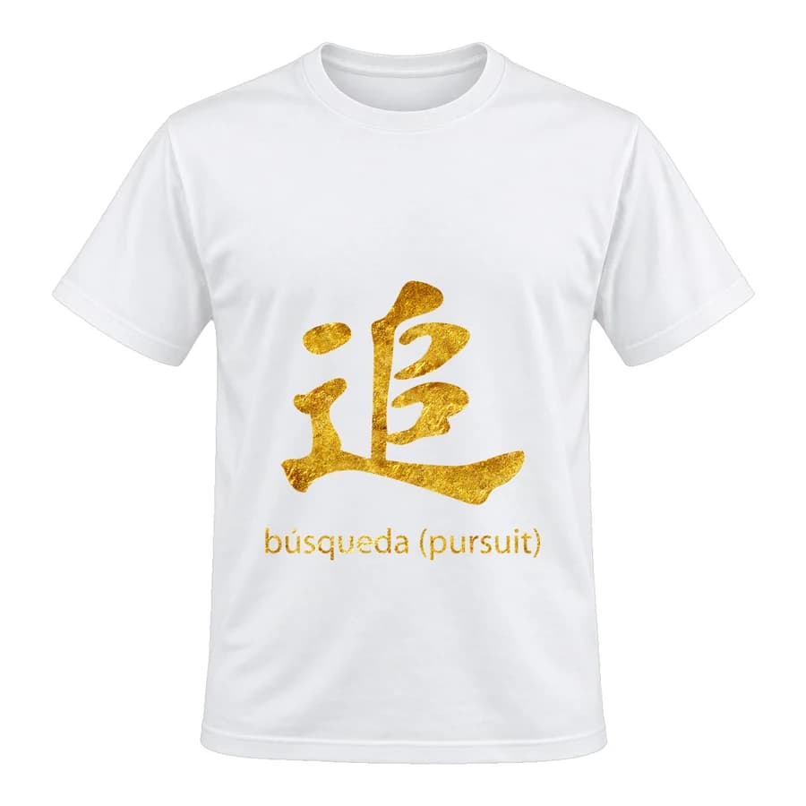 T-shirt — Kanji doré · Pluie
