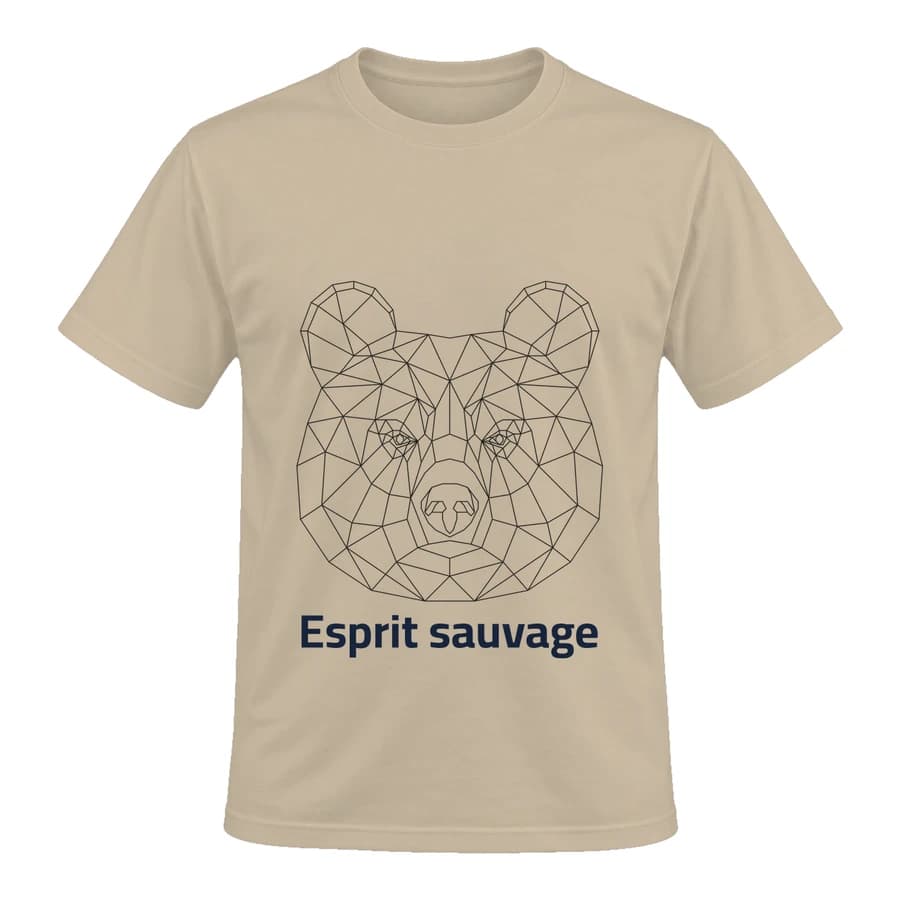 T-shirt — Ours brun · Lignes géométriques