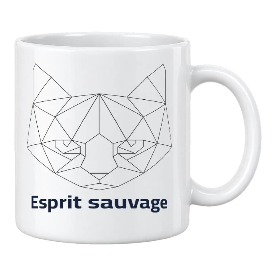 Mug — Chat · Lignes géométriques