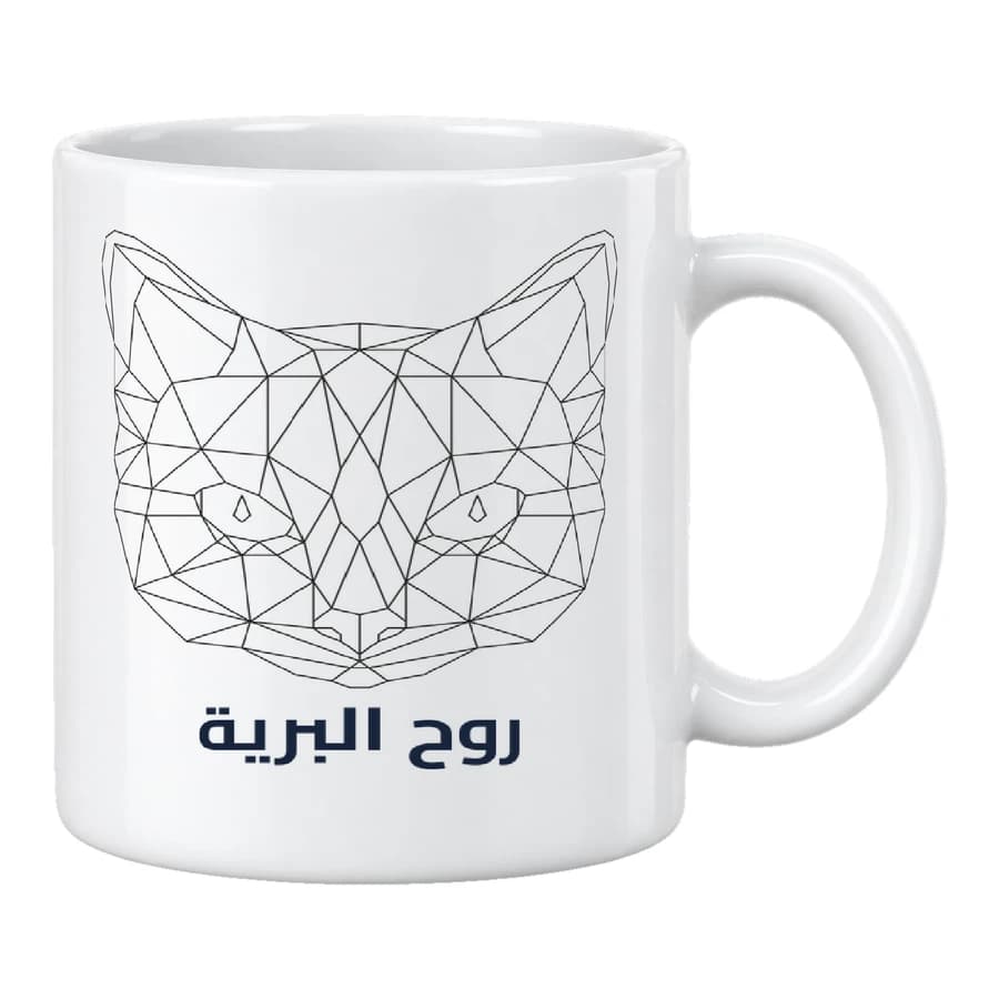 Mug — Chat · Lignes géométriques