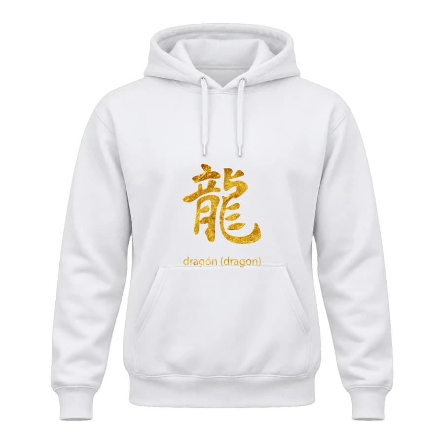 Hoodie — Kanji doré · Cœur