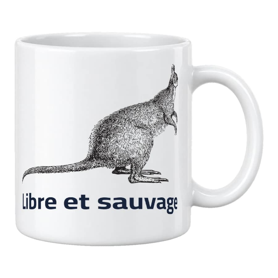 Mug — Kangourou · Gravure vintage
